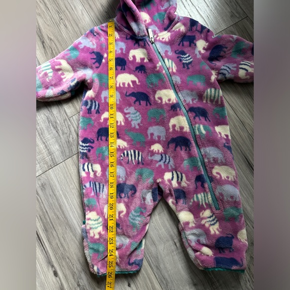 Hatley Soft Pink Elephant Fuzzy Fleece Hooded Bundler One Piece 12-18 months - Picture 10 of 11